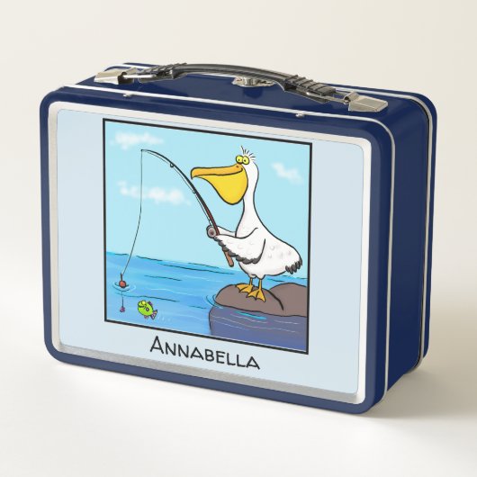 Funny fish pelican cartoon (Achterkant)