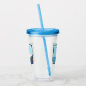 Funny fish pelican cartoon acryl drinkbeker (Links)