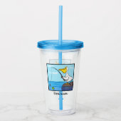 Funny fish pelican cartoon acryl drinkbeker (Voorkant)