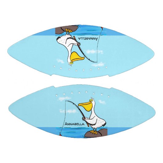 Funny fish pelican cartoon american football (Panelen)