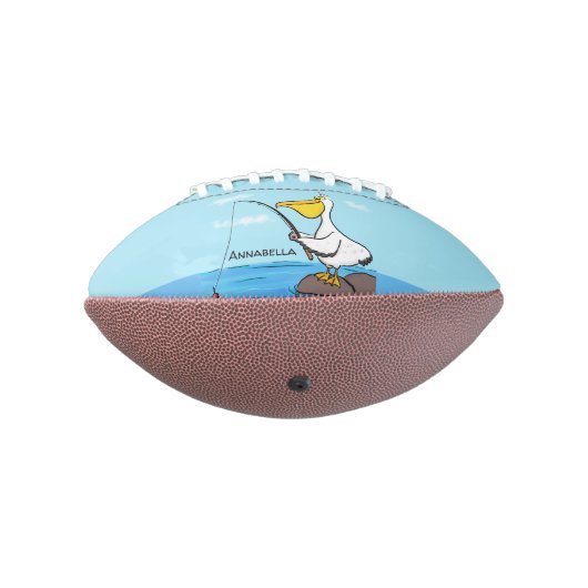 Funny fish pelican cartoon american football (Gedraaid 270)