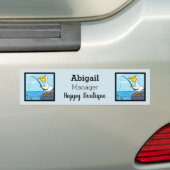 Funny fish pelican cartoon bumpersticker (Op auto)