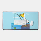 Funny fish pelican cartoon bureaumat (Keyboard & Muis)