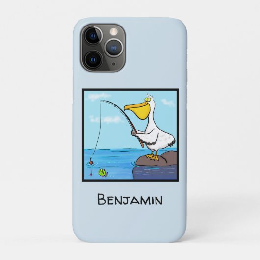 Funny fish pelican cartoon Case-Mate iPhone case (Achterkant)