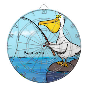 Funny fish pelican cartoon dartbord
