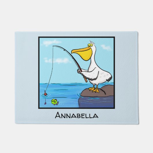 Funny fish pelican cartoon deurmat (Voorkant)