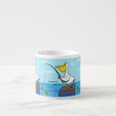 Funny fish pelican cartoon espresso kop (Voorkant)
