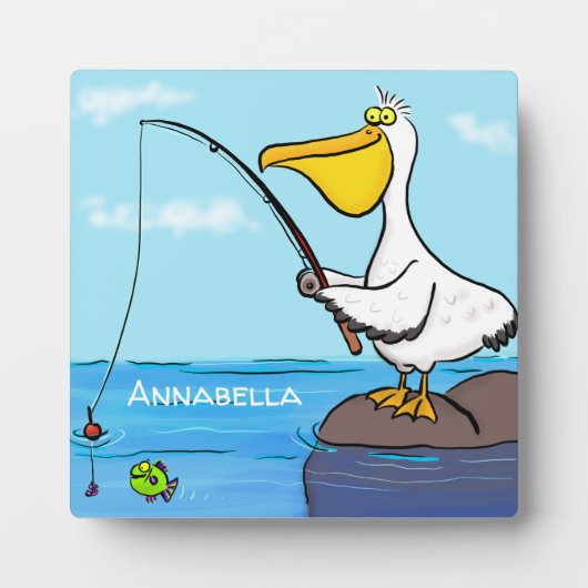 Funny fish pelican cartoon fotoplaat (Voorkant)