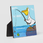Funny fish pelican cartoon fotoplaat (Voorkant)