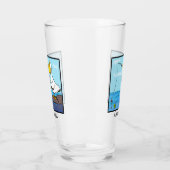 Funny fish pelican cartoon glas (Links)