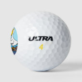 Funny fish pelican cartoon golfballen (Logo)