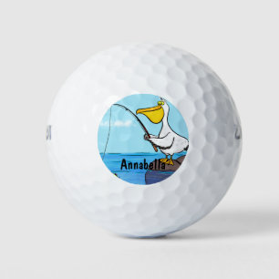 Funny fish pelican cartoon golfballen
