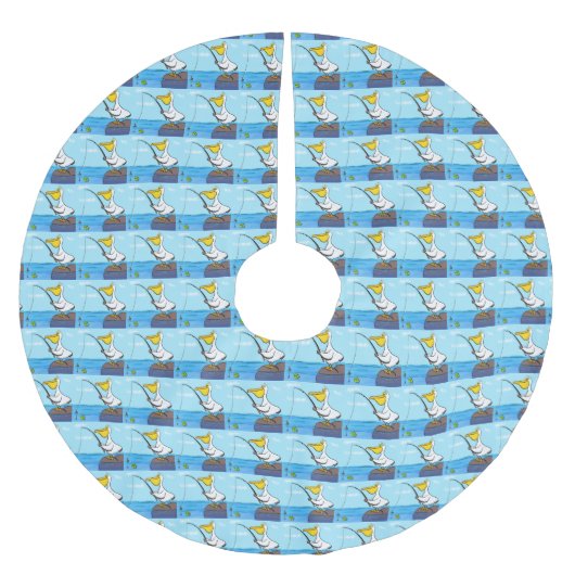 Funny fish pelican cartoon kerstboom rok (Voorkant)