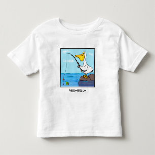 Funny fish pelican cartoon kinder shirts