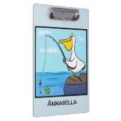 Funny fish pelican cartoon klembord (Rechts)