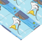 Funny fish pelican cartoon korte tafelloper (Hoek)