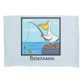 Funny fish pelican cartoon kussensloop (Voorkant)