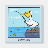 Funny fish pelican cartoon magneet (Voorkant)