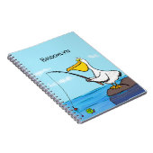 Funny fish pelican cartoon notitieboek (Rechterzijde)