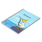 Funny fish pelican cartoon notitieboek (Linkerzijde)