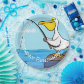 Funny fish pelican cartoon papieren bordje (Feest)