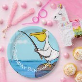 Funny fish pelican cartoon papieren bordje (Feest)