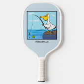 Funny fish pelican cartoon pickleball paddle (Achterkant)