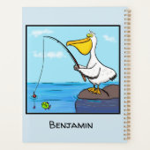 Funny fish pelican cartoon planner (Achterkant)