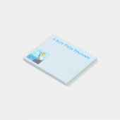 Funny fish pelican cartoon post-it® notes (Schuin)
