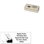 Funny fish pelican cartoon rubberstempel (Gestempeld)