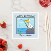 Funny fish pelican cartoon servet (Insitu)
