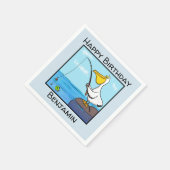 Funny fish pelican cartoon servet (Hoek)