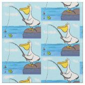 Funny fish pelican cartoon stof (Close Up)