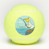 Funny fish pelican cartoon tennisballen (Voorkant)