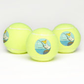 Funny fish pelican cartoon tennisballen (Multi)