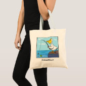 Funny fish pelican cartoon tote bag (Voorkant (product))