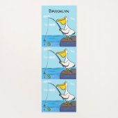 Funny fish pelican cartoon yogamat (Achterkant)