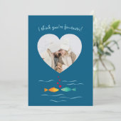 Funny Fish Pun Custom Photo Valentine's Day Feestdagenkaart (Staand voorkant)