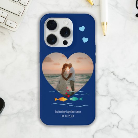 Funny Fish Pun Custom Photo Valentine's Day iPhone Hoesje