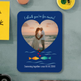 Funny Fish Pun Custom Photo Valentine's Day Magneet