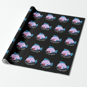 Funny Fish Pun Dark BG Cadeaupapier