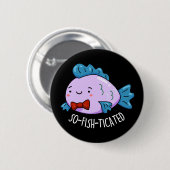 Funny Fish Pun Dark BG Ronde Button 5,7 Cm (Voorkant /achterkant)