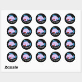 Funny Fish Pun Dark BG Ronde Sticker (Vel)
