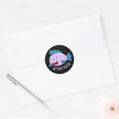 Funny Fish Pun Dark BG Ronde Sticker (Envelop)