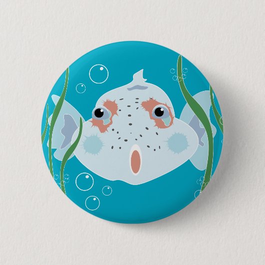 Funny Fish Ronde Button 5,7 Cm (Voorkant)