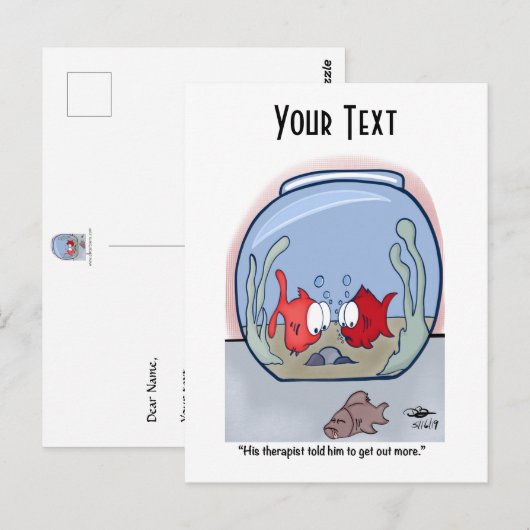 Funny Fish Story Briefkaart (Voorkant / Achterkant)