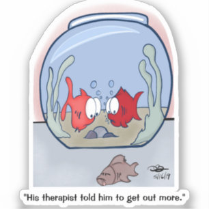 Funny Fish Story Custom Cut Stickers