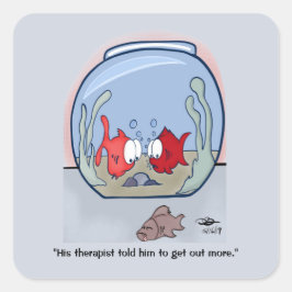 Funny Fish Story Vierkante Sticker