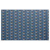 Funny fish UFO space ship cartoon illustration Stof (Fat Quarter)