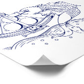 Funny fish using a marine sextant poster (Hoek)